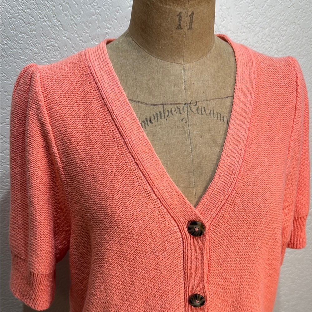 Madewell Coral Button-Up Cardigan - Picture 2 of 10